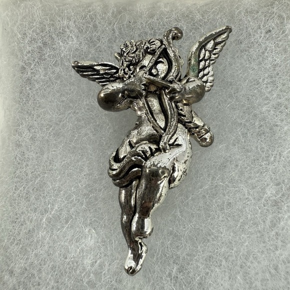 Angel Jewelry - SILVER TONE SLIDE PENDANT PIN CHERUB ANGEL CUPID'S BOW ARROW SCARF CLIP NEW